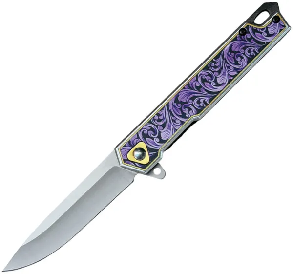 ElitEdge Linerlock A-O Floral Purple EE10A122FLPE ElitEdge Linerlock A-O Floral Purple EE10A122FLPE