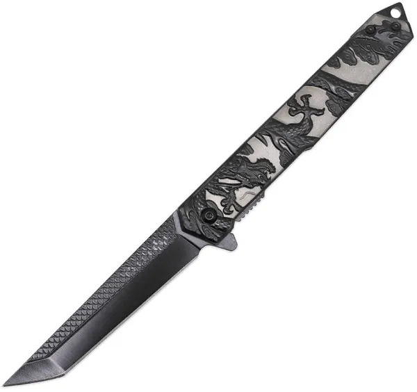 ElitEdge Linerlock A-O Dragon Blk-Slv EE10A134SB