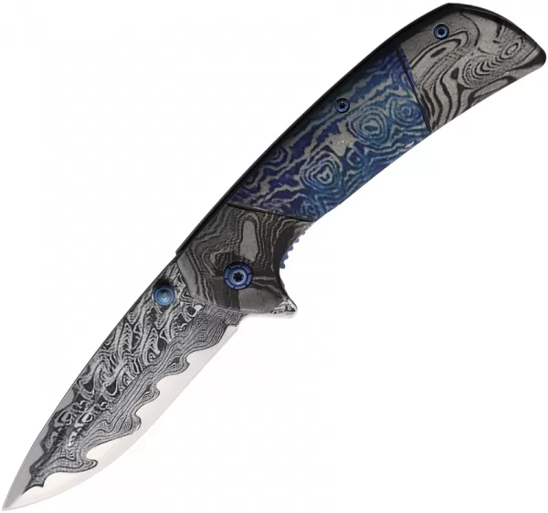 ElitEdge Damascus Etched Linerlock A-O EE10A54BLD