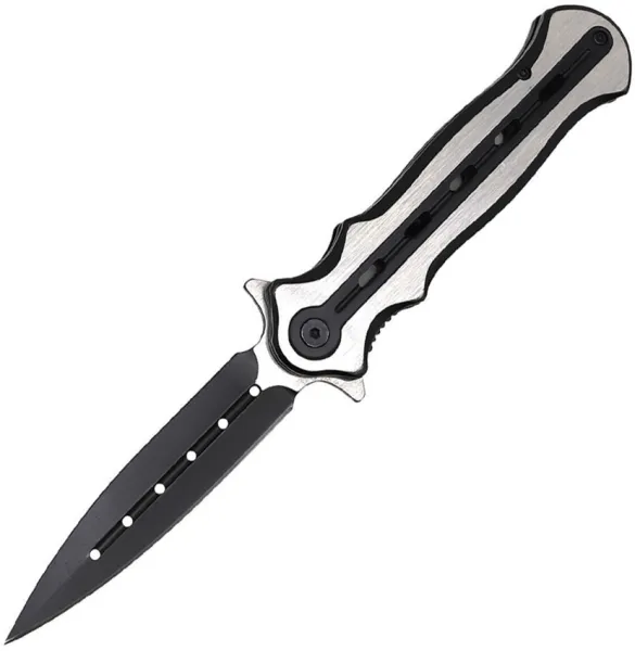 ElitEdge Linerlock Dagger Black-Silver EE10B010BS