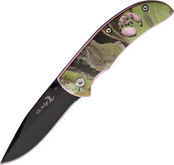 Elk Ridge Pink Camo Linerlock knives ER120