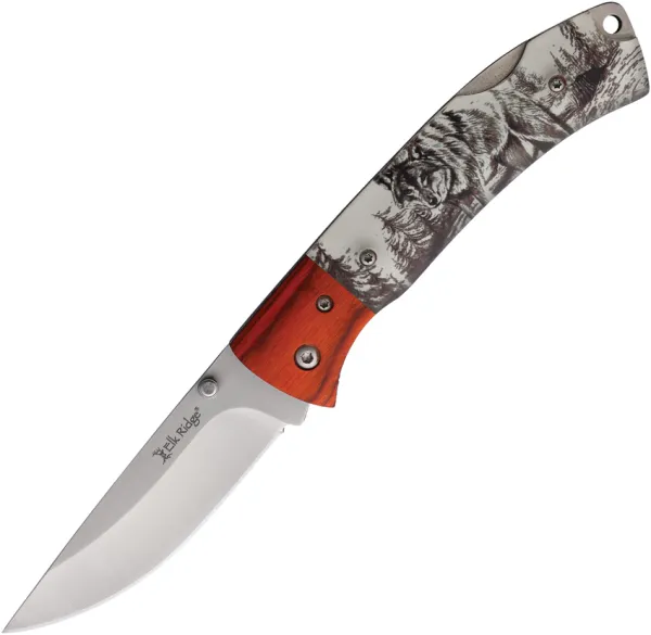 Elk Ridge Lockback Wolf knives ER2012WF