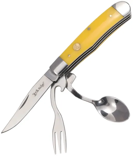 Elk Ridge Multi Tool Folder Yellow POM knives ER439YL Elk Ridge Multi Tool Folder Yellow POM knives ER439YL