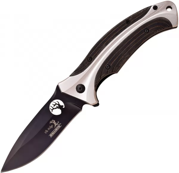 Elk Ridge Linerlock A-O Gray Pakkawood knives ERA155GW