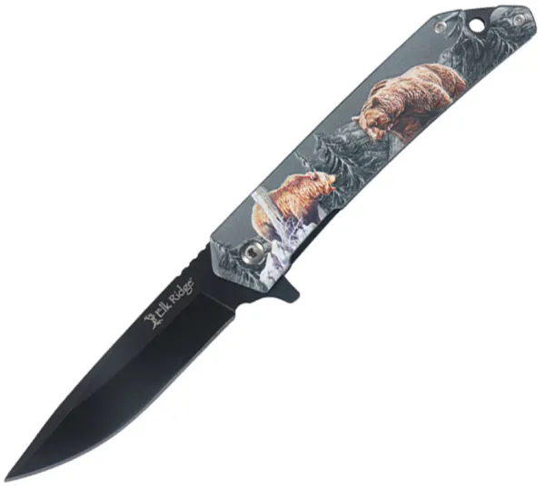 Elk Ridge Wildlife Linerlock A-O Bear knives ERA2001BR