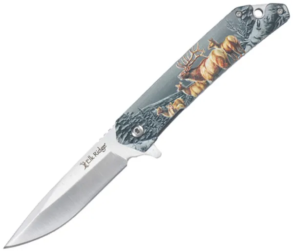 Elk Ridge Wildlife Linerlock A-O Elk knives ERA2001EK