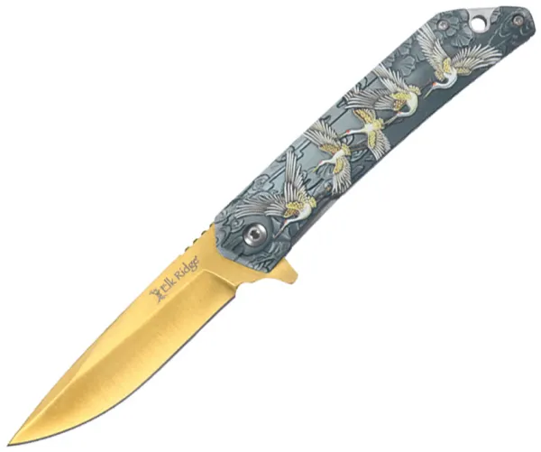Elk Ridge Wildlife Linerlock A-O Swan-Gl knives ERA2001SWG