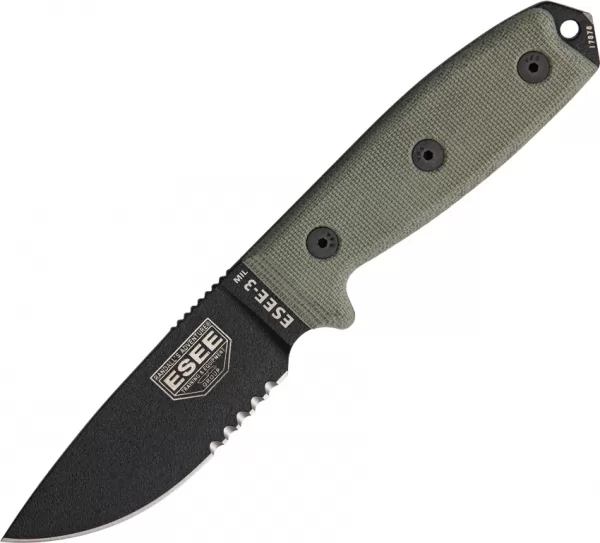 ESEE Model 3MIL Part Serrated knives ES3MILSB