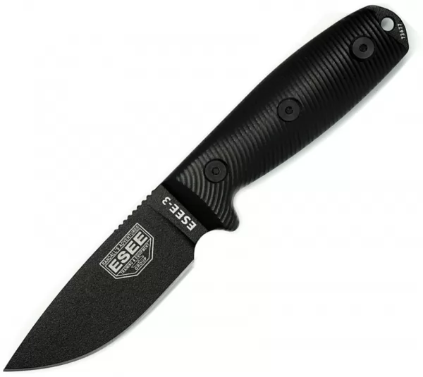 ESEE Model 3 3D Fixed Blade Black knives ES3PMB001
