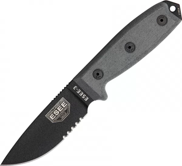 ESEE Model 3 Part Serrated knives ES3SBMB