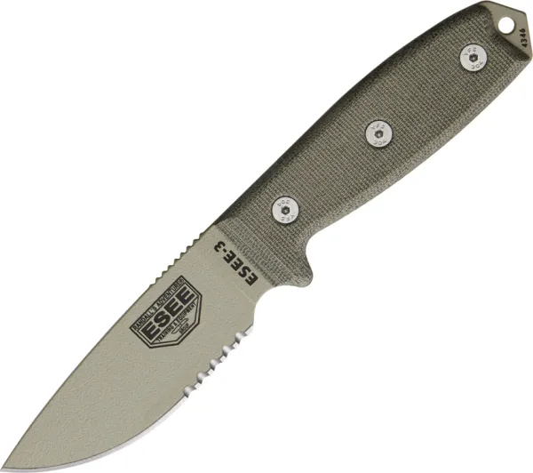 ESEE Model 3 Desert Tan Blade knives ES3SKODT