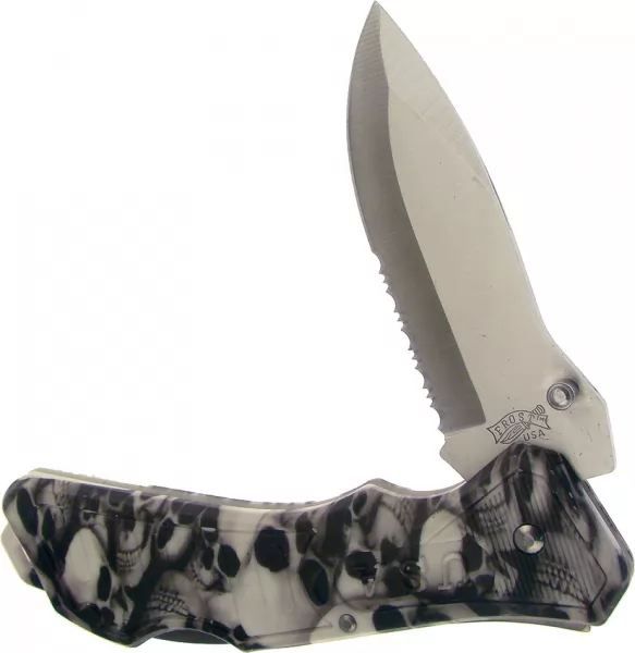Frost Cutlery Buckshot Lockback Skull Camo knives F18285WSC
