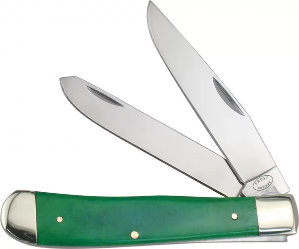 Frost Cutlery Trapper Green Smooth Bone knives F18812GSB
