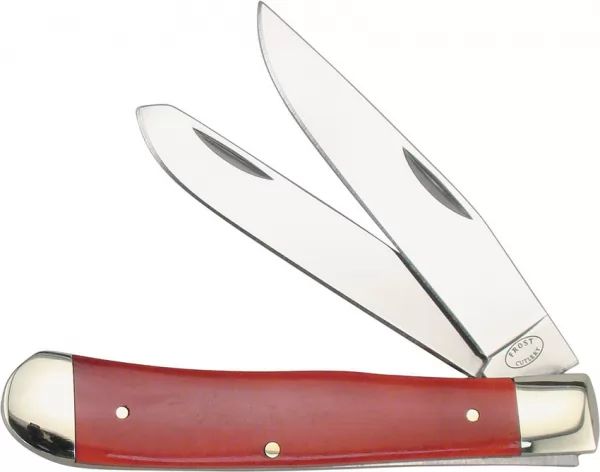 Frost Cutlery Trapper Red Smooth Bone knives F18812RSB