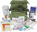 M-3 First Aid Kit Medic Bag Green Nylon Packed Full