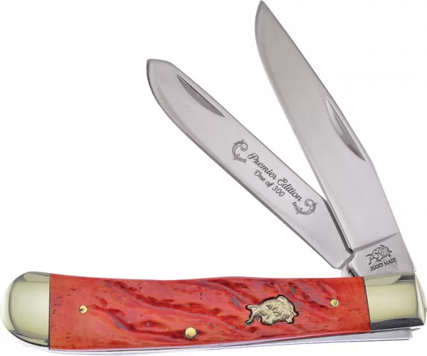 Frost Cutlery Trapper Dark Red Jig Bone knives FBDG108DRJB