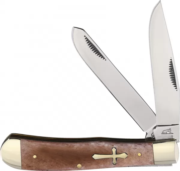 Frost Cutlery Trapper Brown Smooth Bone knives FBKH108BRSB