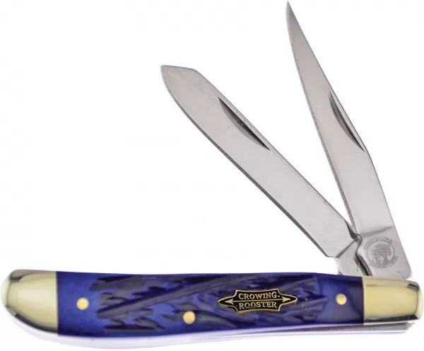 Frost Cutlery Crowing Rooster Trapper Blue knives FCR265BLJB