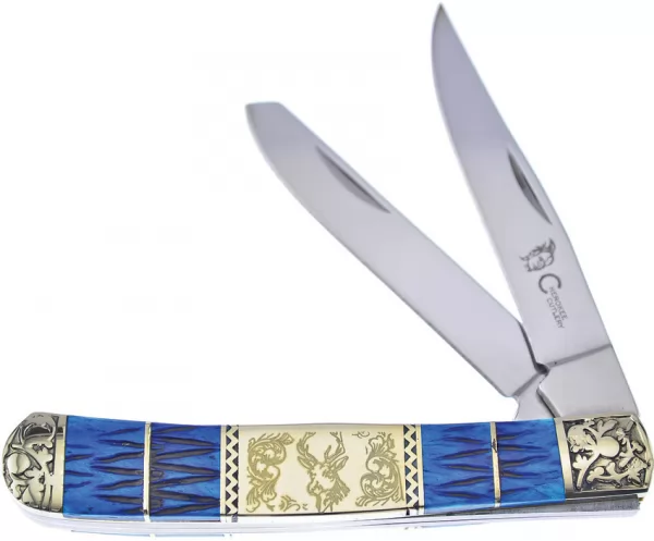 Frost Cutlery Trapper Dark Blue Bone knives FCSW236DB