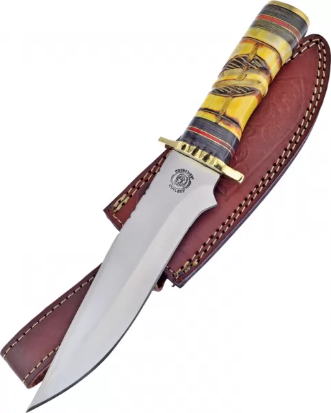 Frost Cutlery Sitting Bear Bowie Yellow Bone knives FCW024YB