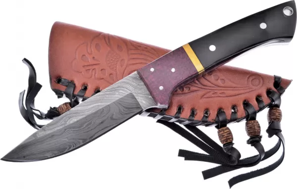 Frost Cutlery Damascus Hunter Buffalo Horn knives FCW4762BHD