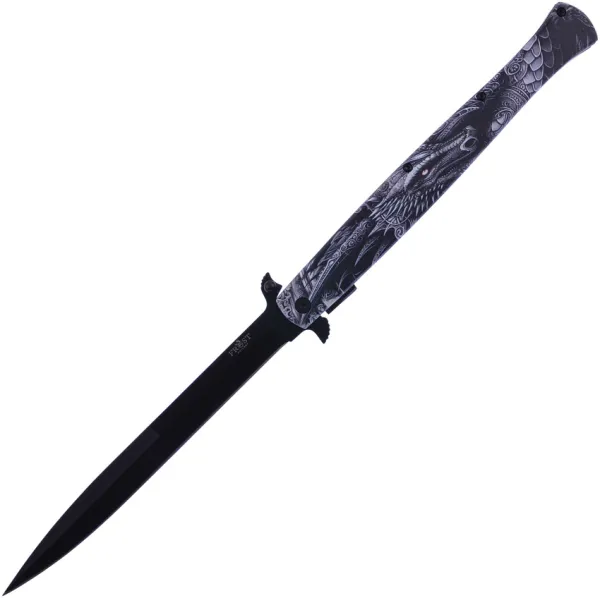 Frost Cutlery Folder Blk Wh Alum Dragon knives FFC0001BW