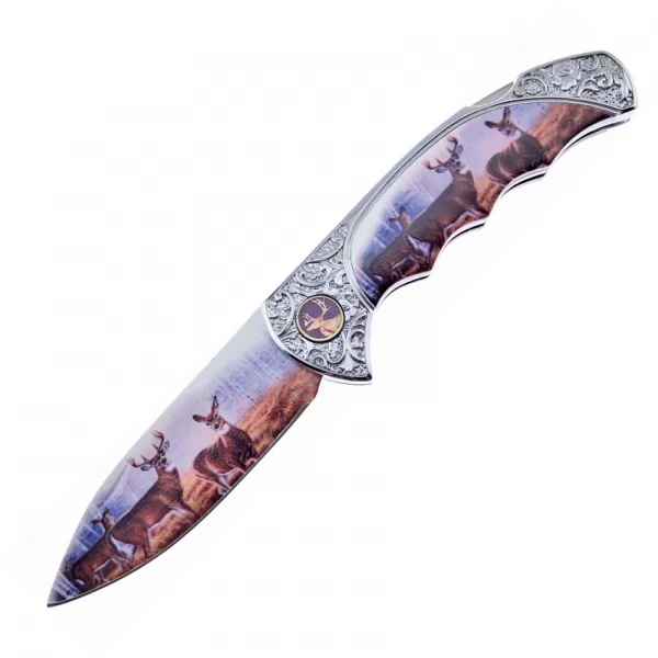 Frost Cutlery Lockback w-Deer Print knives FFC088DR