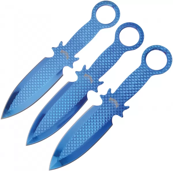 Frost Cutlery Three Piece Thrower Set Blue knives FFC106BL