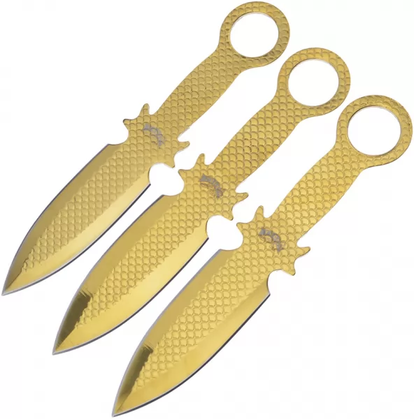 Frost Cutlery Three Piece Thrower Set Gold knives FFC106GD