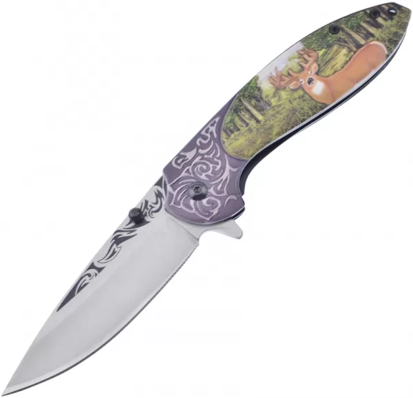 Frost Cutlery Wildlife Linerlock Deer A-O knives FFC65D