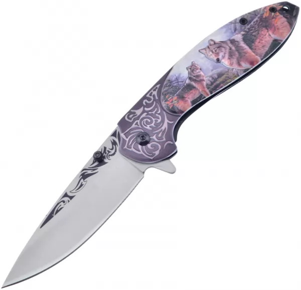 Frost Cutlery Wildlife Linerlock Wolf A-O knives FFC65W