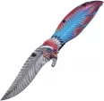 Frost Cutlery Feather Linerlock Blue - FFC74BL