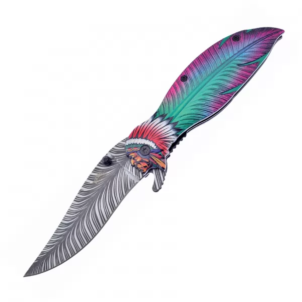 Frost Cutlery Feather Linerlock Green knives FFC74GN