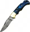 FH Knives Lockback Damascus Blue - FHKBLU001
