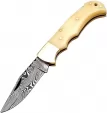 FH Knives Lockback Damascus Bone - FHKBNE001