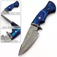 FH Knives Fixed Blade Damascus Blue FHKMLK003