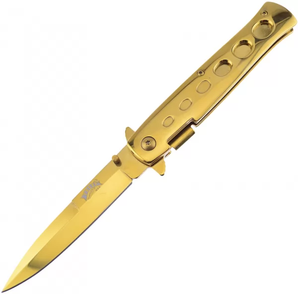 Frost Cutlery Stiletto Linerlock A-O Gold knives FIS002GD