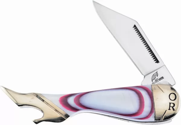 Frost Cutlery Leg Knife Red Swirl MOP knives FOC183RW