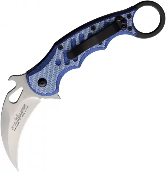 Fox Karambit Linerlock Blue Twill knives FOX479BLTSW