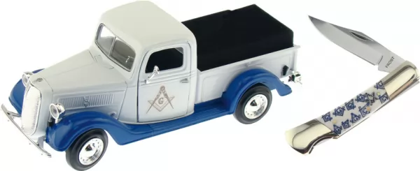 Frost Cutlery 1937 Ford Pickup Masonic knives FPUMAS100SB