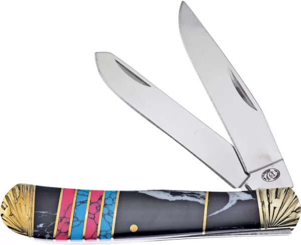 Frost Cutlery Trapper Red Turquoise knives FSHS108BRB