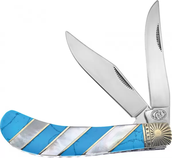 Frost Cutlery Saddlehorn Turquoise MOP knives FSHS528TURMP
