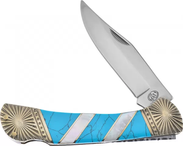 Frost Cutlery Lockback Turquoise MOP knives FSHS585TURMP