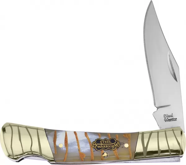 Frost Cutlery Barracuda Lockback Tiger Bone knives FSW100TG