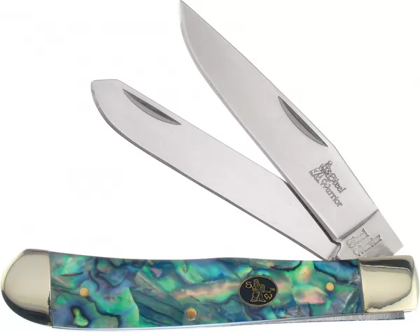 Frost Cutlery Steel Warrior Trapper Abalone knives FSW108AB