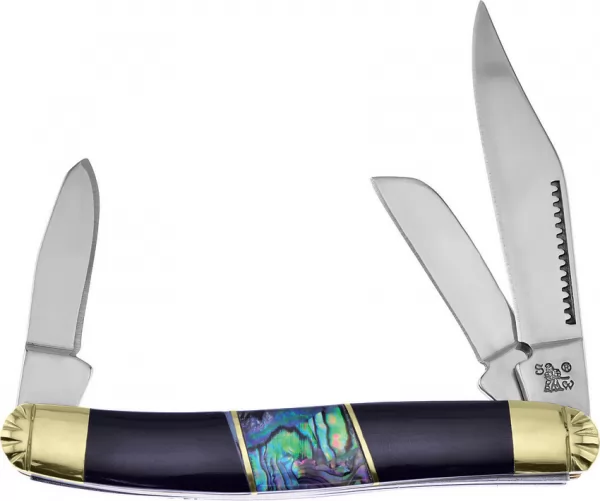 Frost Cutlery Wrangler Buffalo-Abalone knives FSW112BHAB