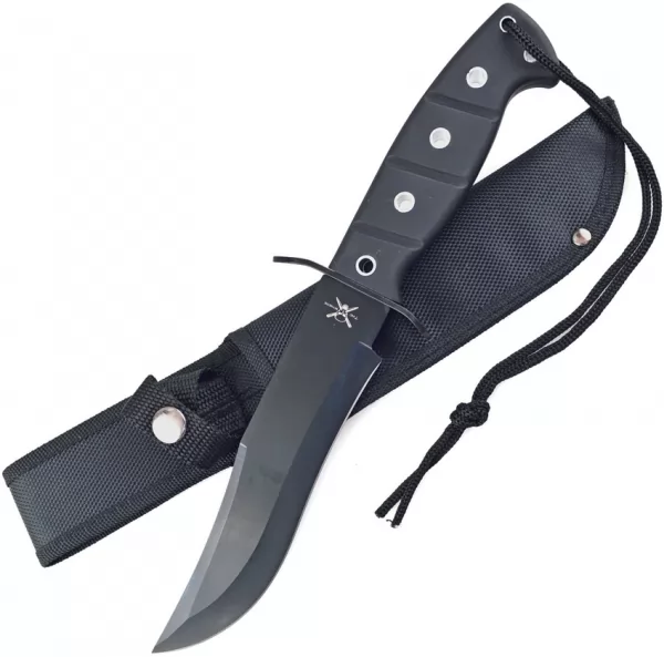 Frost Cutlery Bowie Black Rubber w-Sheath knives FTX0066BB