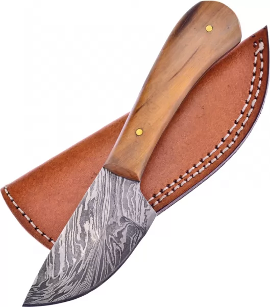Frost Cutlery Skinner Damascus Olive Wood knives FVFD28OW