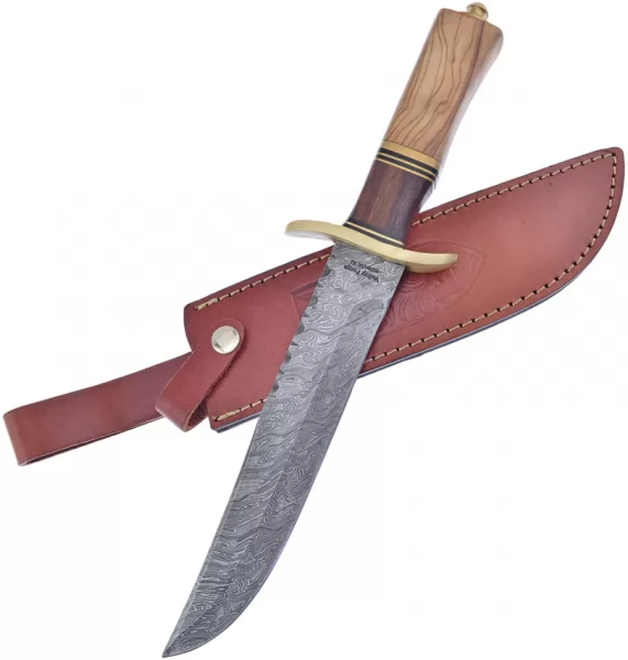 Frost Cutlery Bowie Damascus Walnut-Olive knives FVFD53