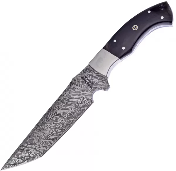 Frost Cutlery Fixed Blade Damascus Horn knives FVFD76BH